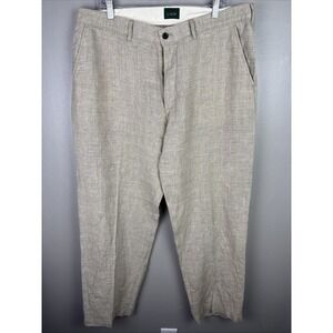 Vintage J Crew Oarsman 100% Linen Pants 38x32 Glen Plaid Check